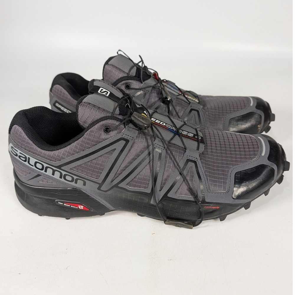 Salomon Speedcross 4 Mens Grey Black Trail Running Shoes 402599 Size 13